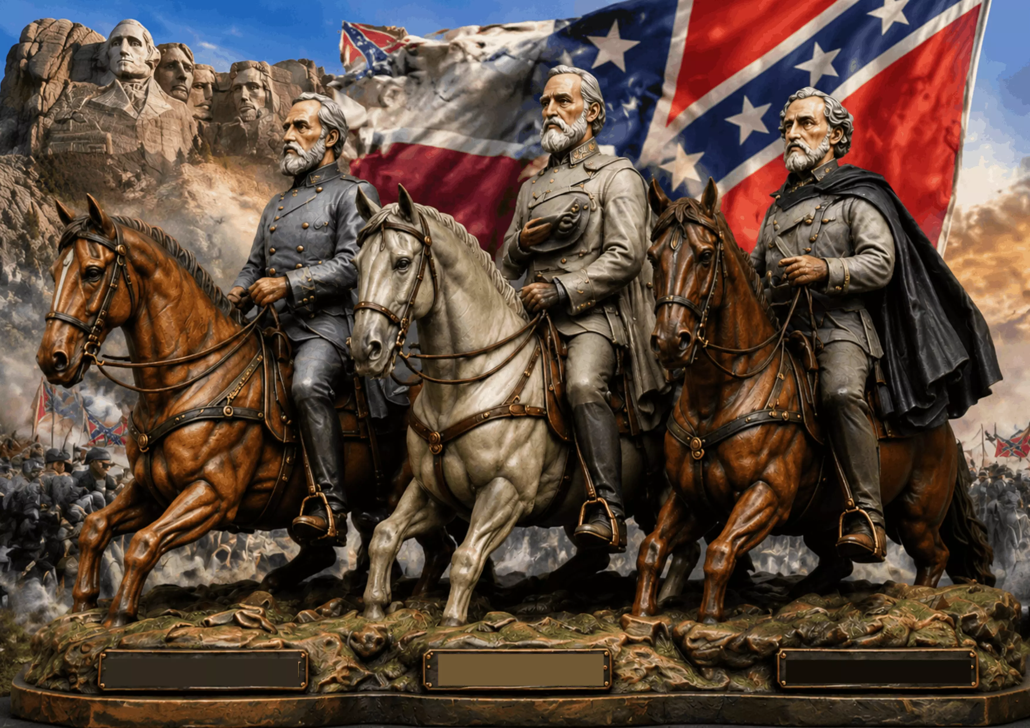 Leaders Monument Jefferson Davis Robert E Lee Stonewall Jackson 3D print model