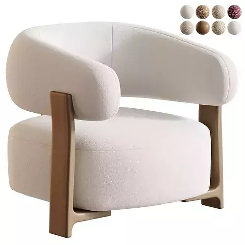 Fauteuil GRANITE - Bruin Walnoot 3D model