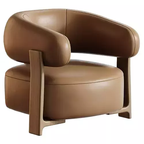 Fauteuil GRANITE - Bruin Walnoot 3D model 3