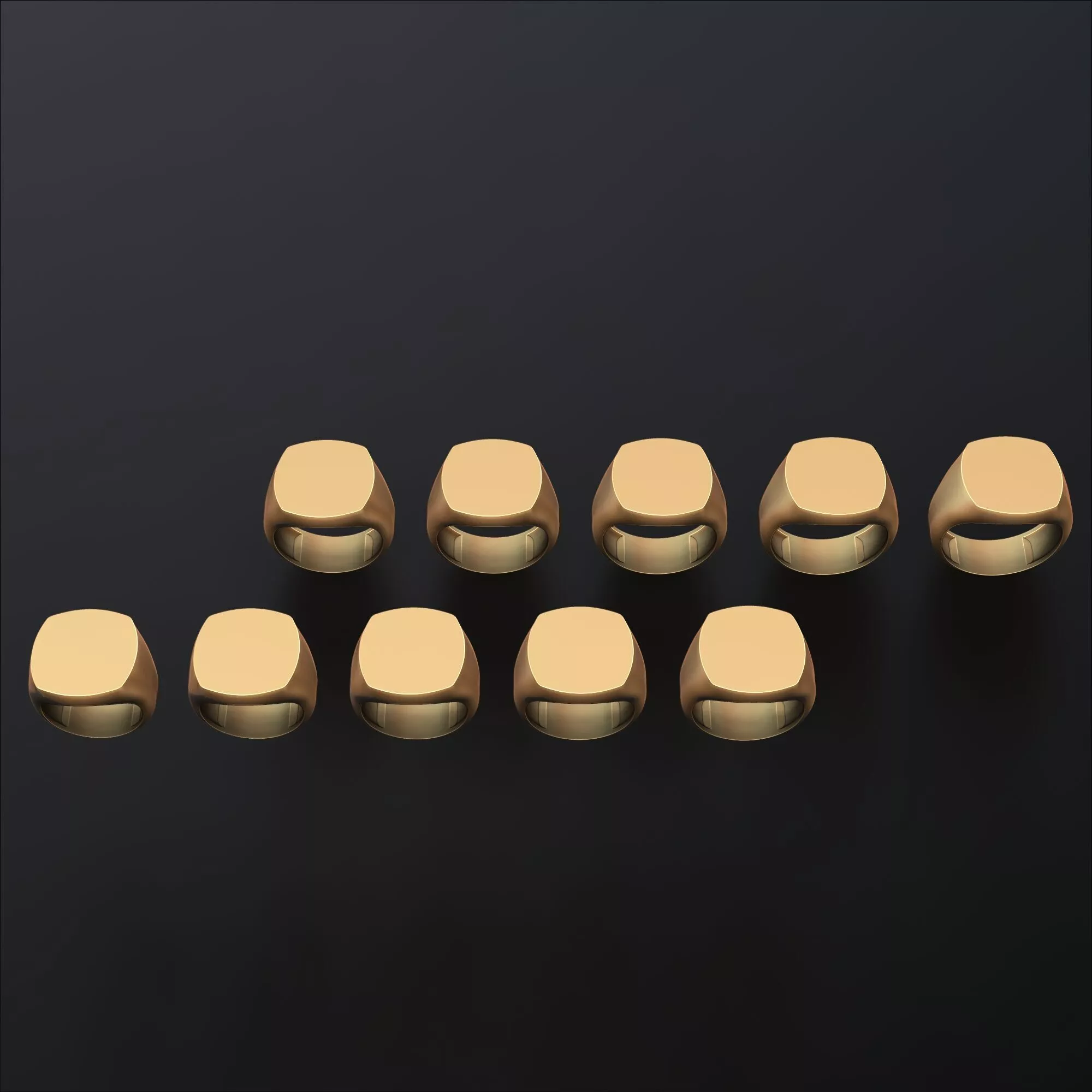 Jewelry Signet Ring v12 L Size 3D print model