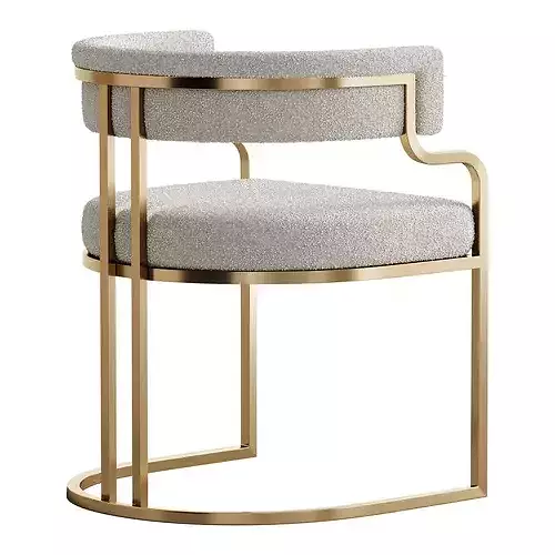 Faux Leather Dining Chairs Glam Style Open Back Armless Chair 3D model 6