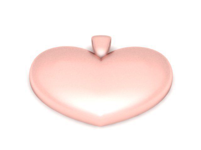 Pendant gold heart 3D print model_1