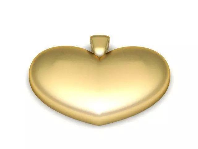 Pendant gold heart 3D print model_0