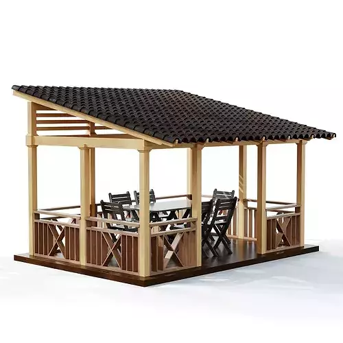 Gazebo 01 3D model 2