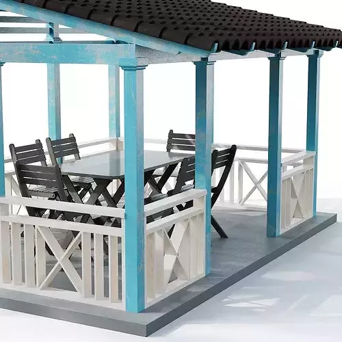 Gazebo 01 3D model 7