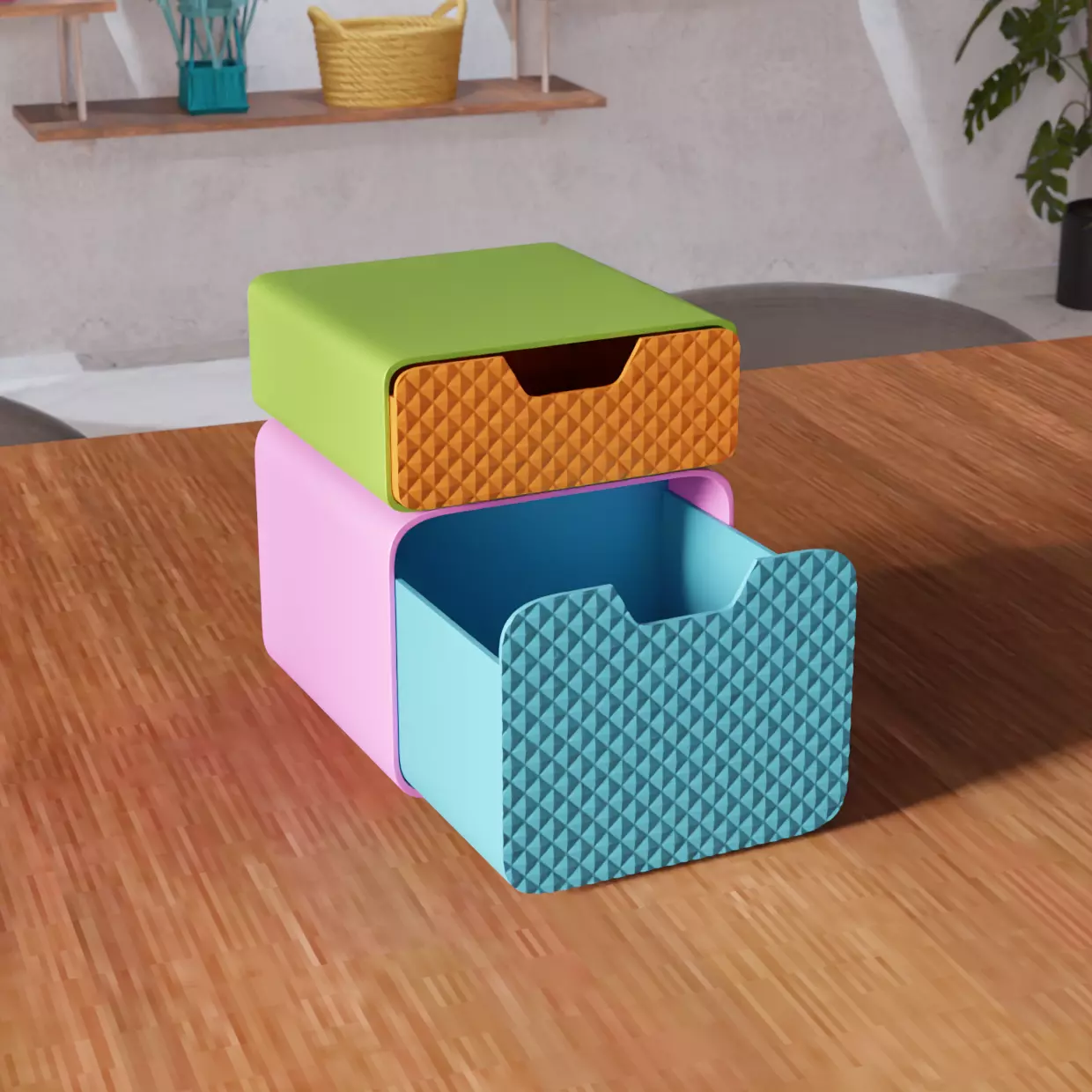 Tabletop Drawer Set Modular Desk Organizer - 502 3D print model