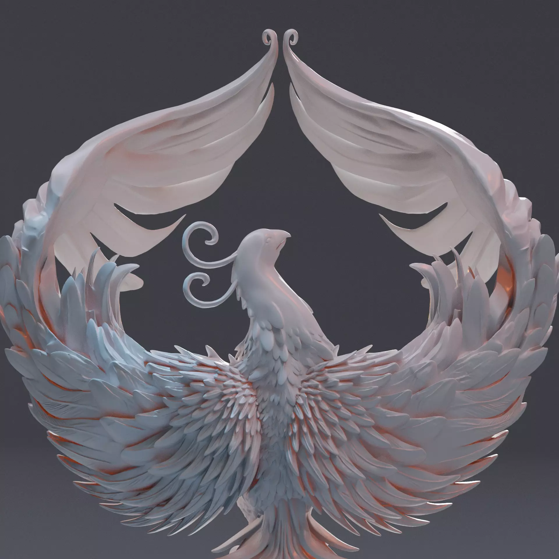 Majestic Phoenix Wingspan Sculpture - High Detail 3D Print STL 3D print model