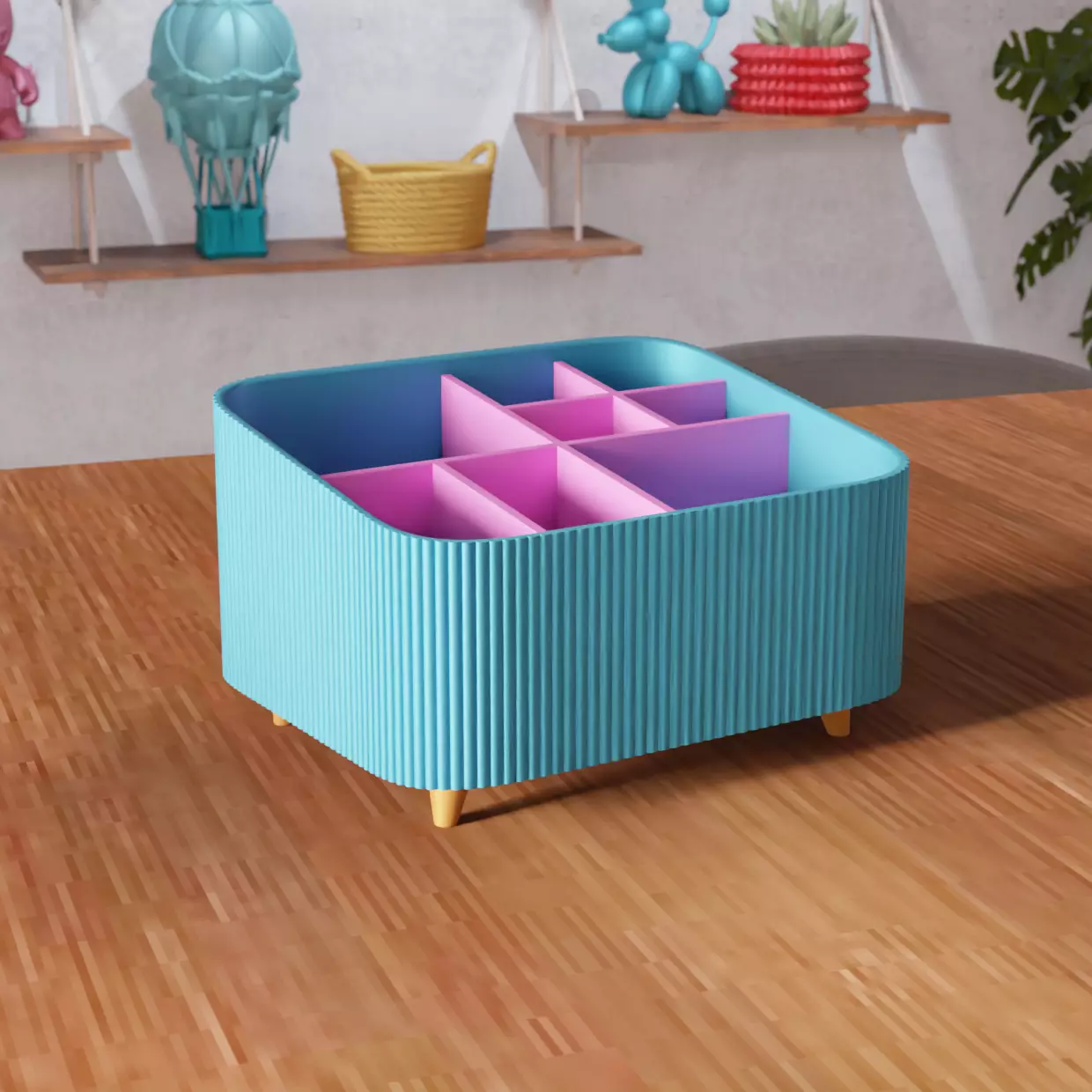 Desk Organizer Fluted Makeup Storage Caddy - 503 3D print model