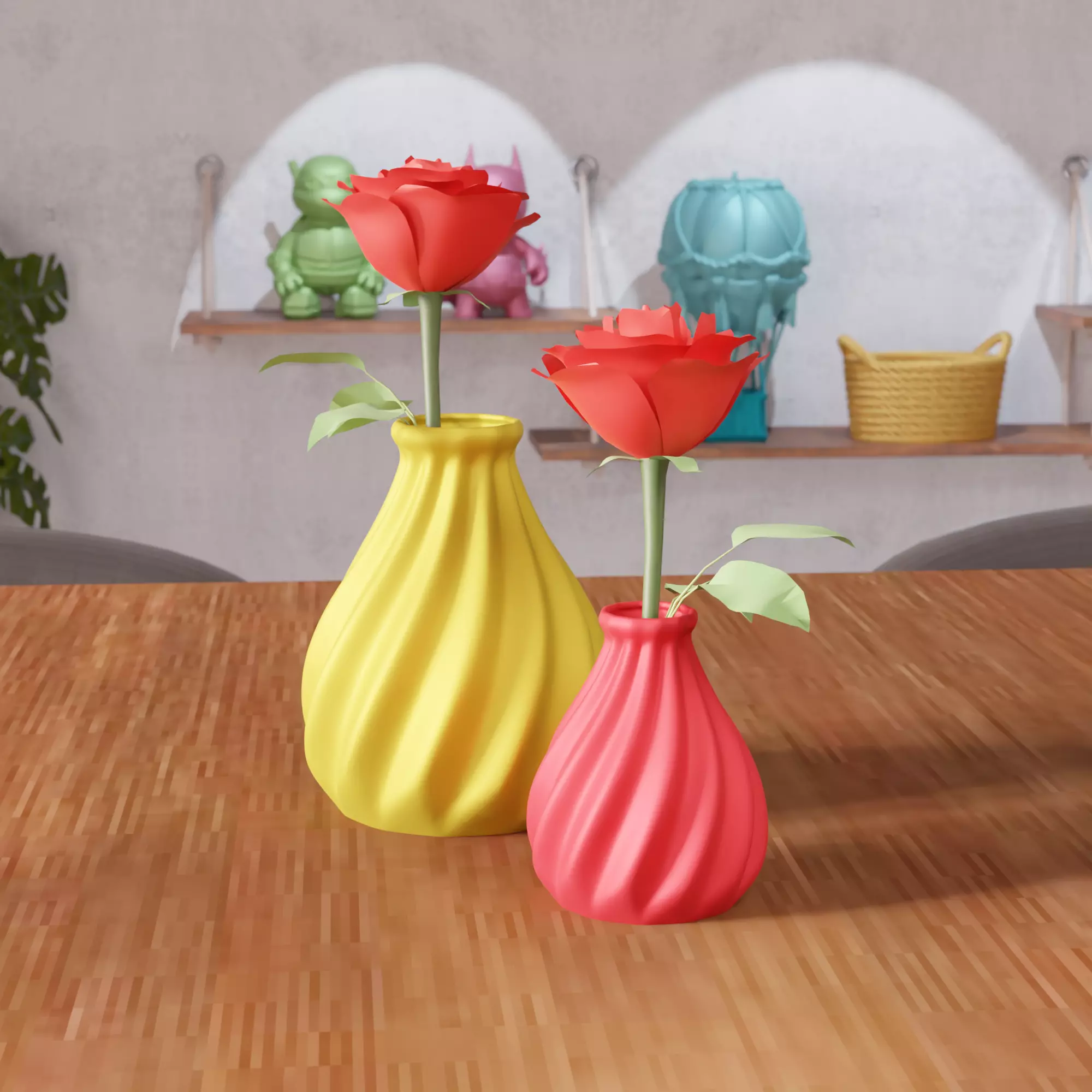 3D Spiral Swirl Vase Pot - 498 3D print model