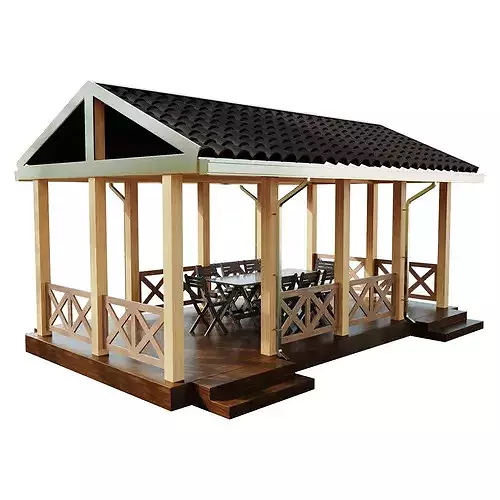 Gazebo 4 3D model 2