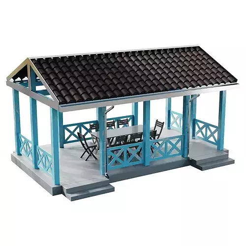 Gazebo 4 3D model 4