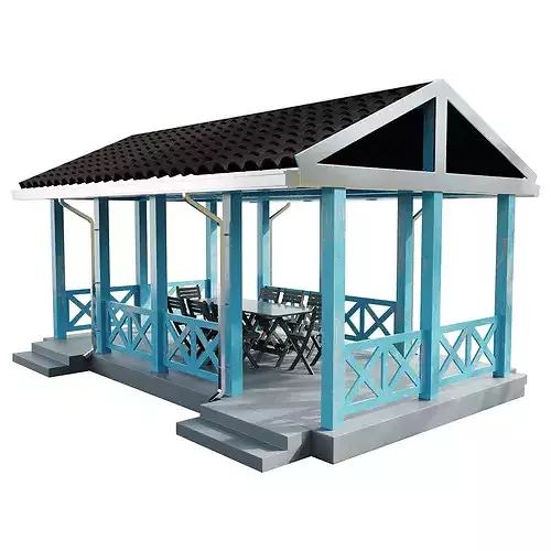 Gazebo 4 3D model 7