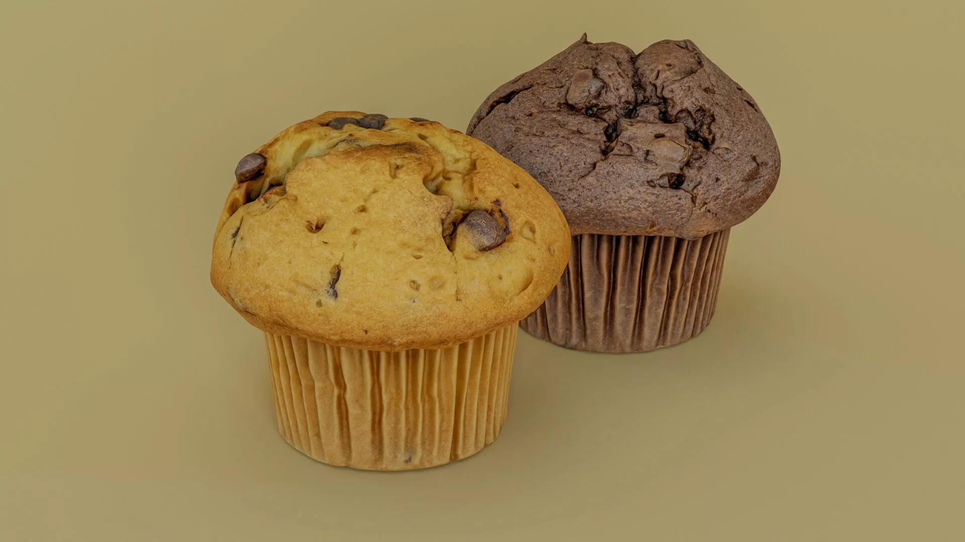 Chocolate Muffins Pack 3D Photogrammetry Scan Low-poly 3D model