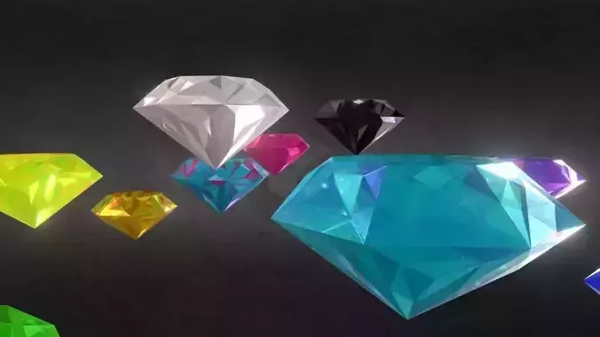 Game-Ready Precious Gems SUPER PACK Low-poly 3D model
