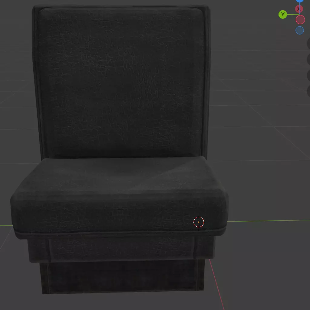 Black Leather Armless Accent Chair Low-poly 3D model
