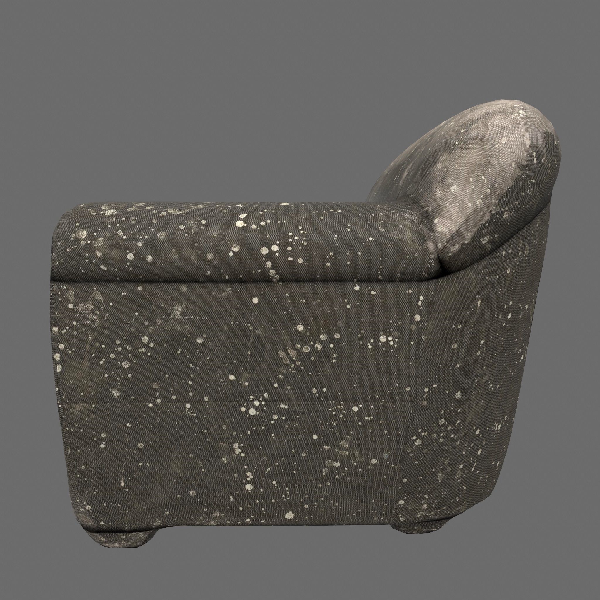 Armcahair chair with speckles Low-poly 3D model_2