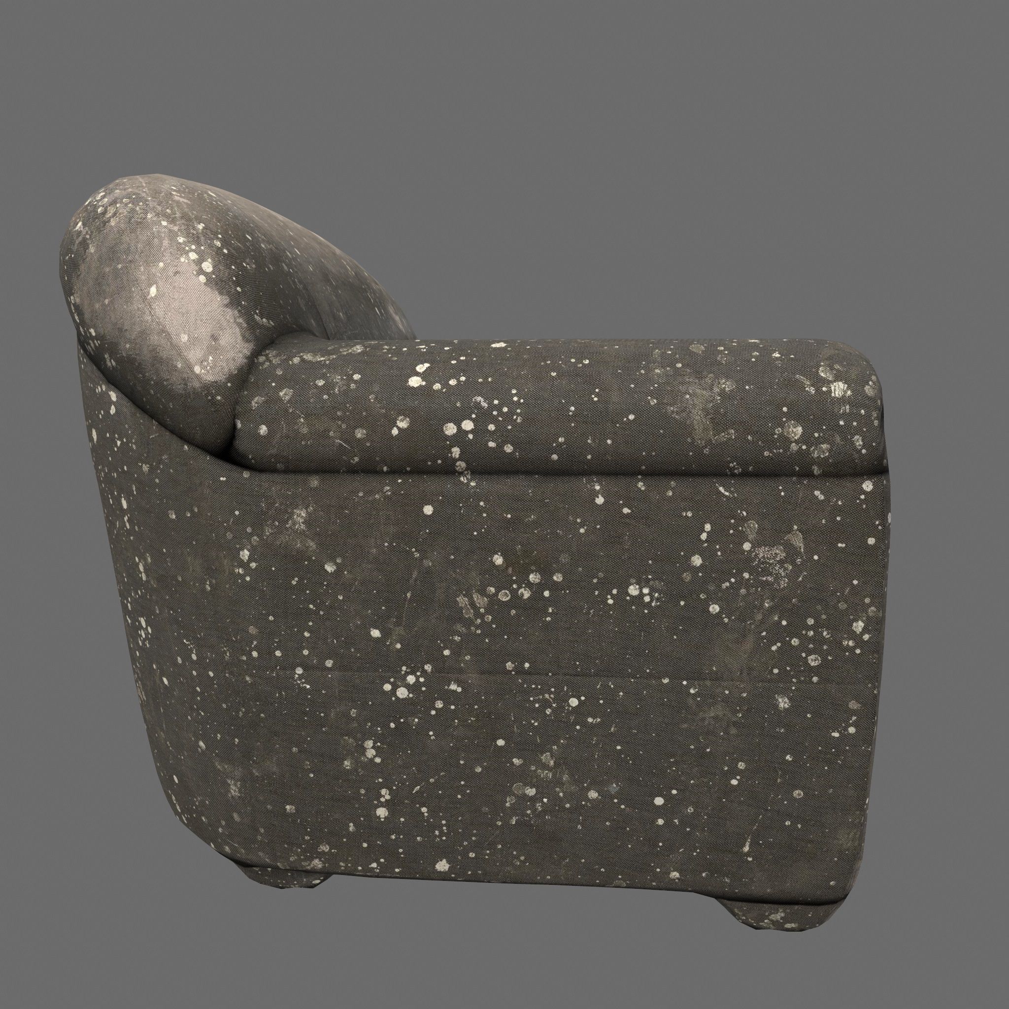 Armcahair chair with speckles Low-poly 3D model_1
