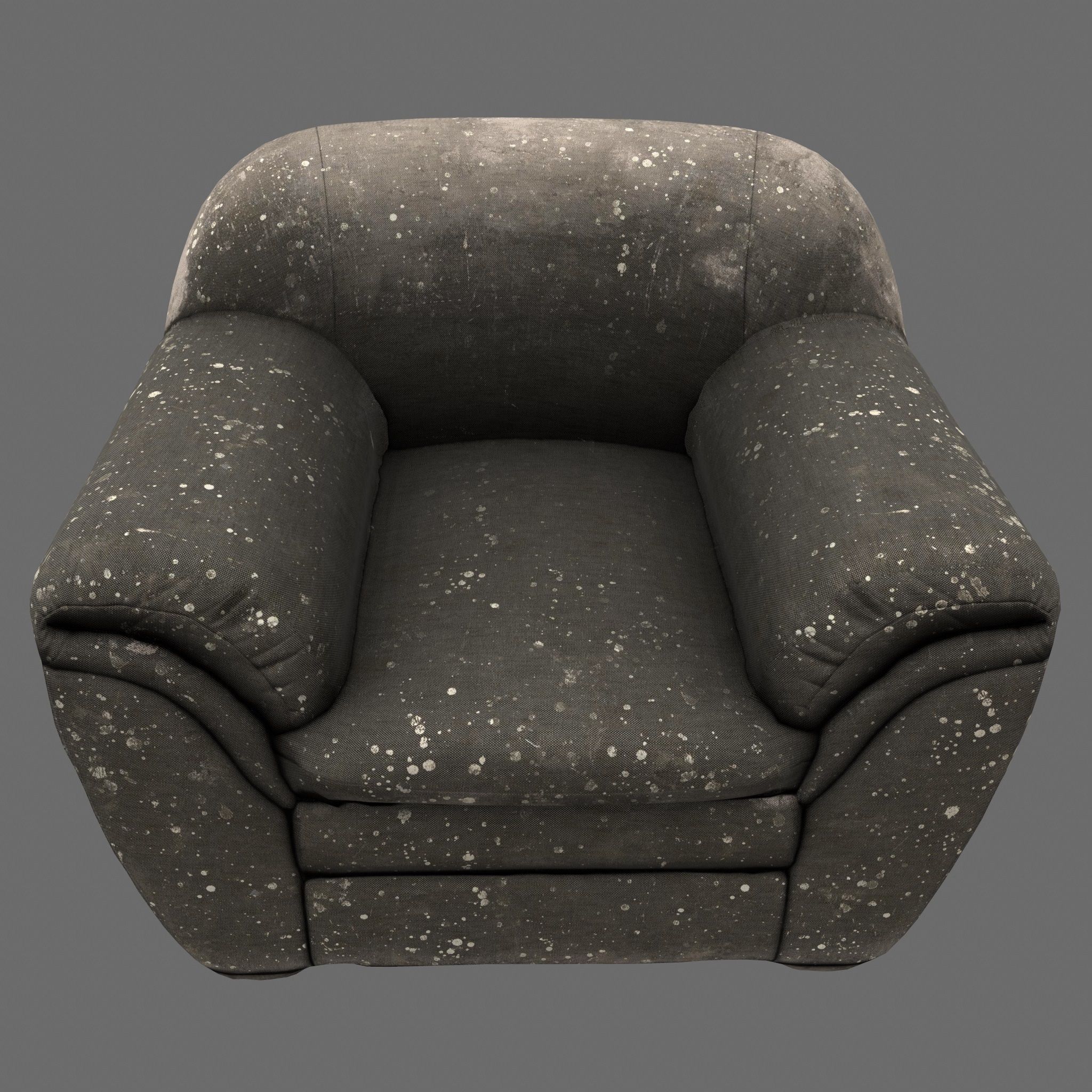 Armcahair chair with speckles Low-poly 3D model_4
