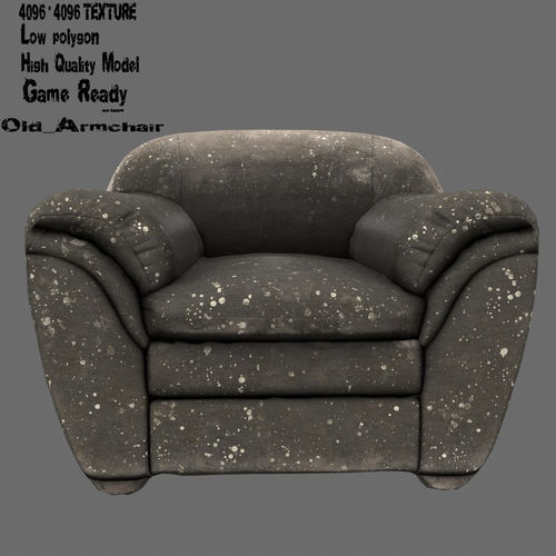 Armcahair chair with speckles Low-poly 3D model