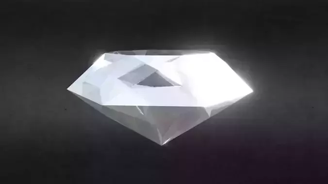 Game-Ready White Diamond Precious Gem Low-poly 3D model