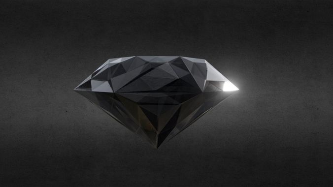 Game-Ready Precious Gem Black Diamond Onyx Low-poly 3D model