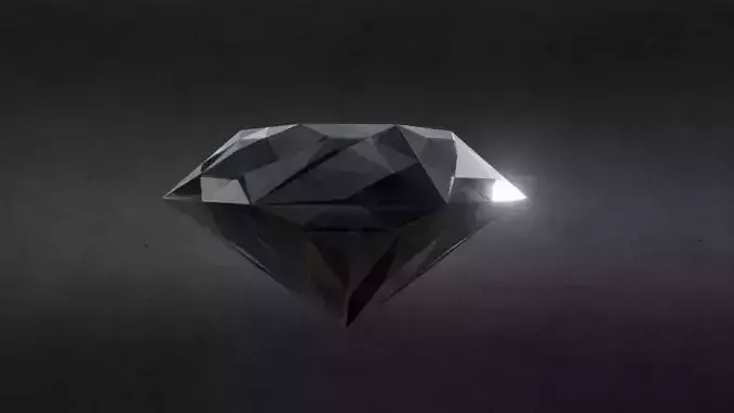 Game-Ready Precious Gem Black Diamond Onyx Low-poly 3D model