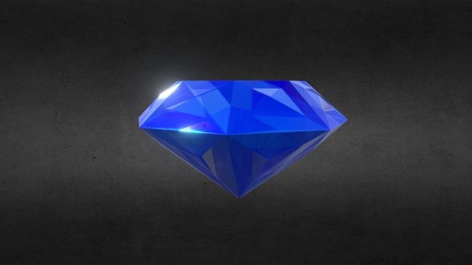 Game-Ready Sapphire Diamond Precious Gem Low-poly 3D model