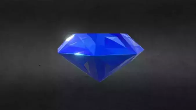 Game-Ready Sapphire Diamond Precious Gem Low-poly 3D model