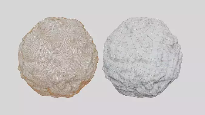 Fried Meatballs Photogrammetry  Food Asset Low-poly 3D model 4