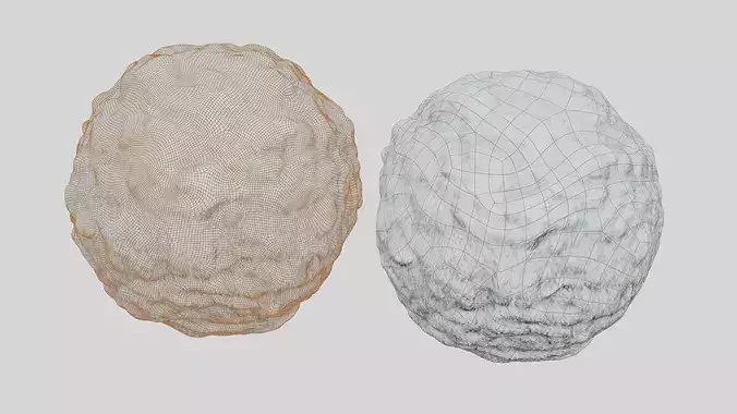 Fried Meatballs Photogrammetry  Food Asset Low-poly 3D model 5
