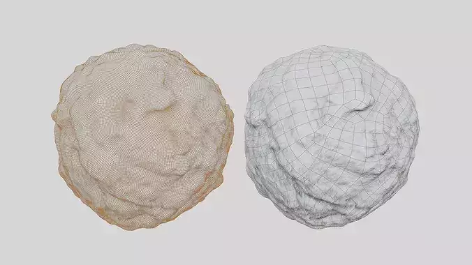 Fried Meatballs Photogrammetry  Food Asset Low-poly 3D model 6