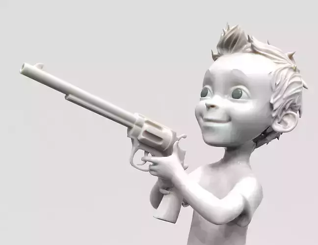Small boy with gun