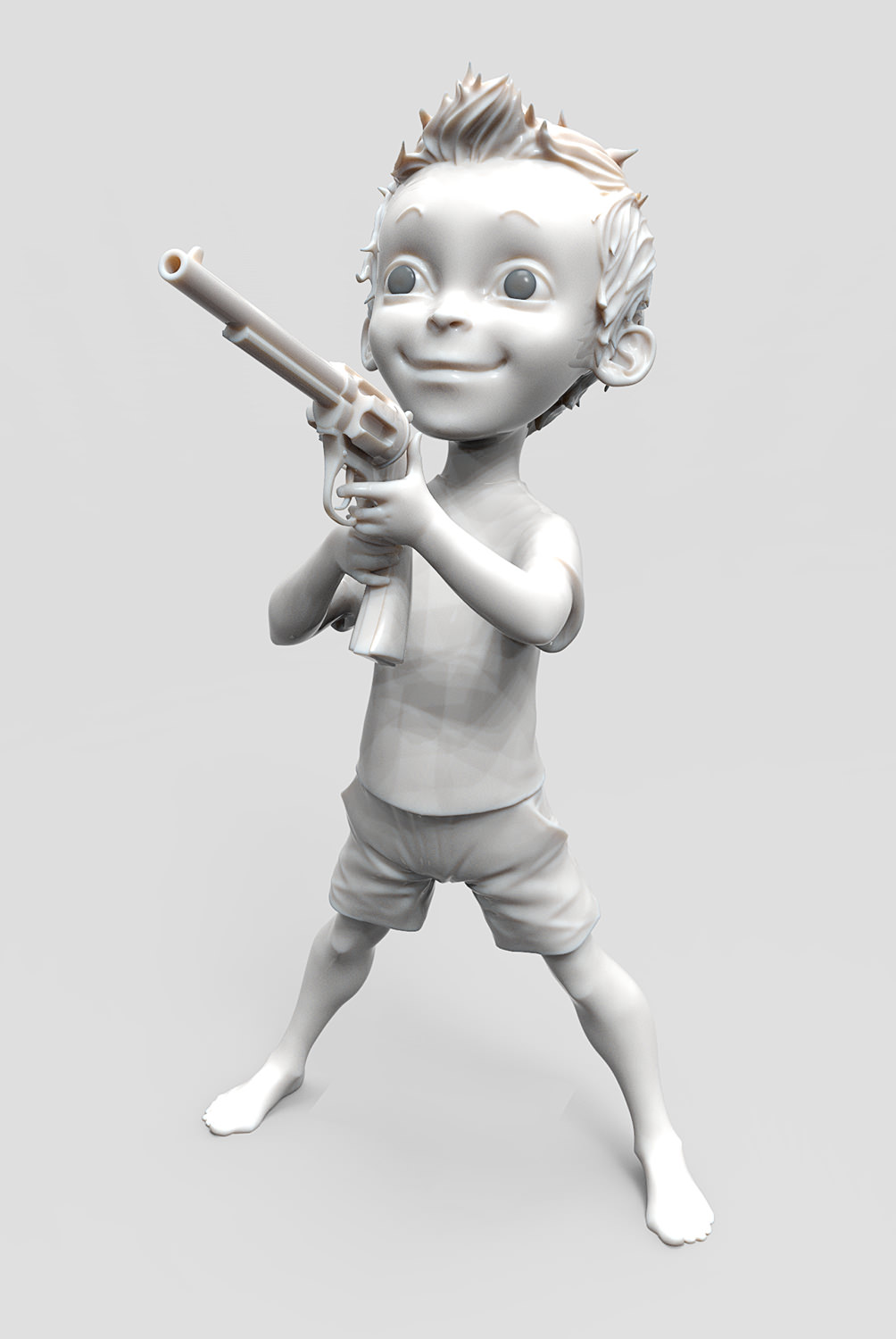 Small boy with gun 3D model_2