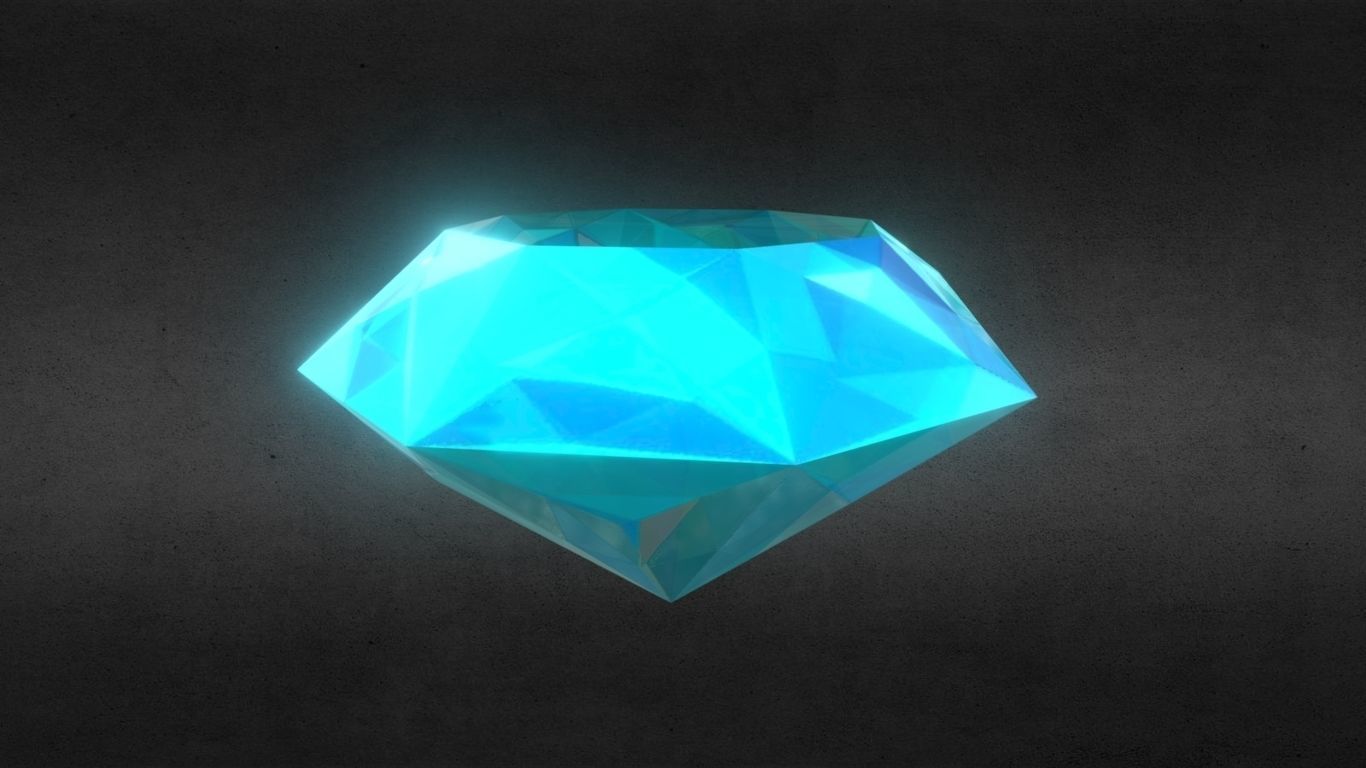 Game-Ready Light Blue Sapphire Diamond Precious Gem Low-poly 3D model_6