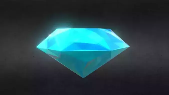 Game-Ready Light Blue Sapphire Diamond Precious Gem Low-poly 3D model