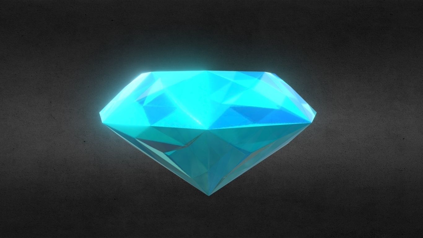 Game-Ready Light Blue Sapphire Diamond Precious Gem Low-poly 3D model_1