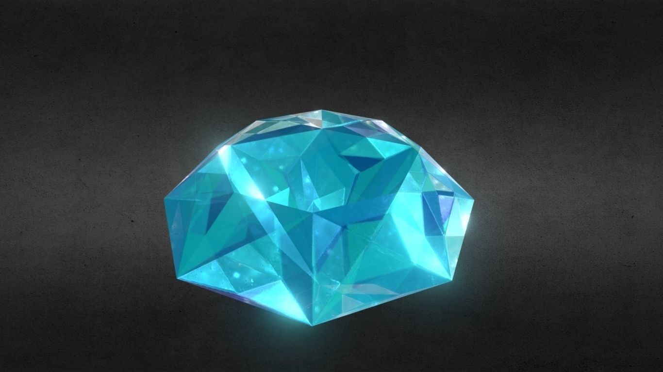 Game-Ready Light Blue Sapphire Diamond Precious Gem Low-poly 3D model_10
