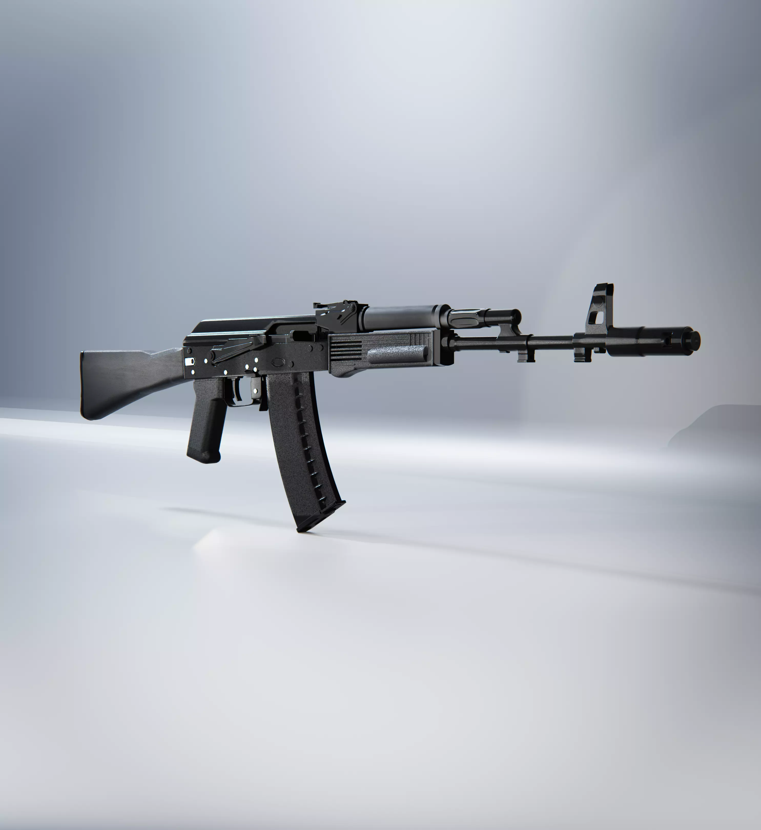 AK-74 Rifle Game Ready PBR Low-poly 3D model