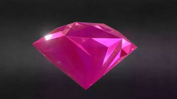 Game-Ready Pink Red Topaz Precious Gem Low-poly 3D model