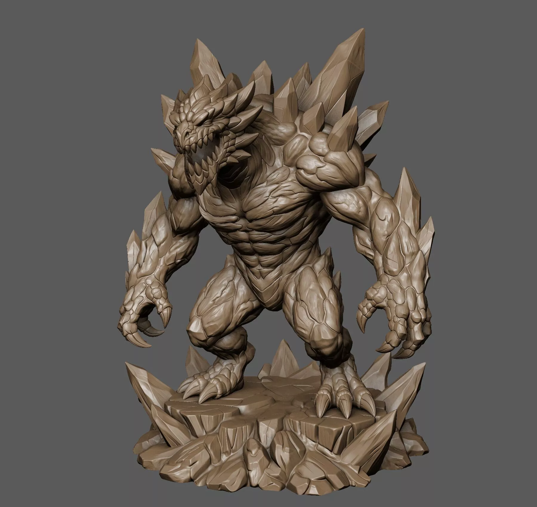 Crystal-Spined Earthshaker Geode Golem 3D print model
