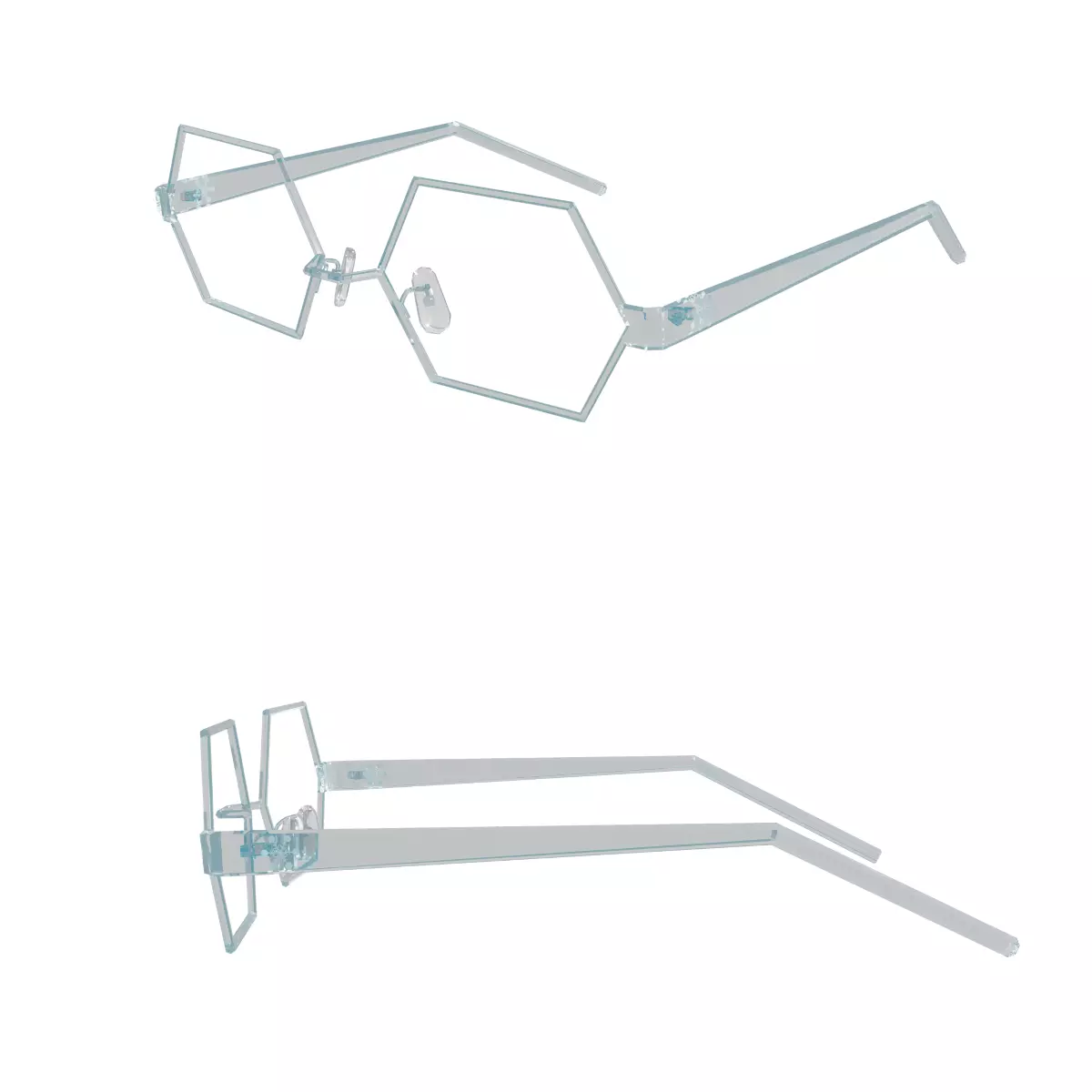 Snow Crystal Glasses - 60 types Low-poly 3D model