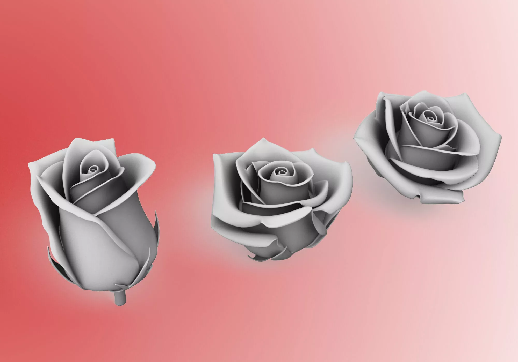 rose printable 3d model 3D print model