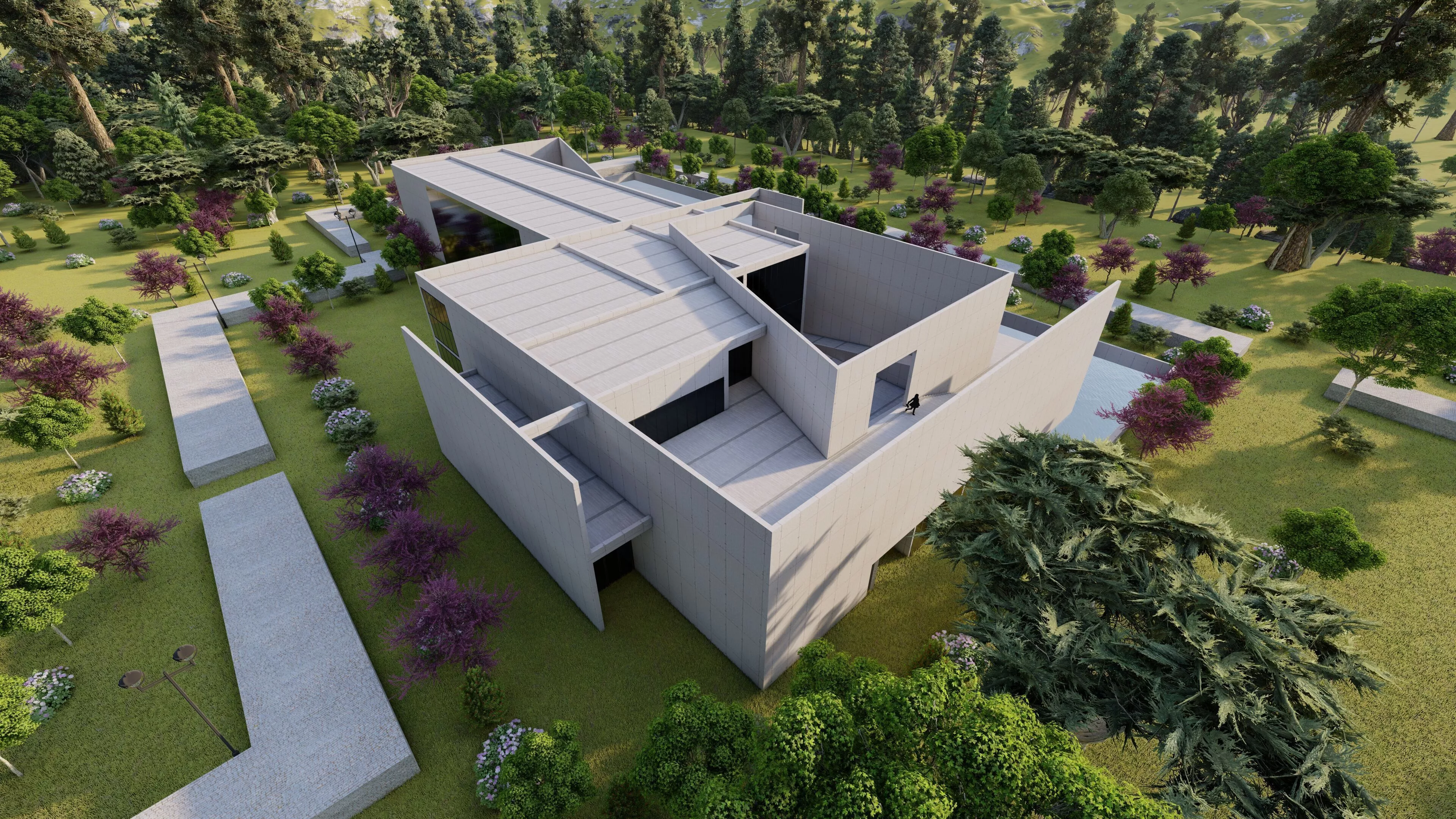 Beach Casa Scene-villa-modern house 3D model