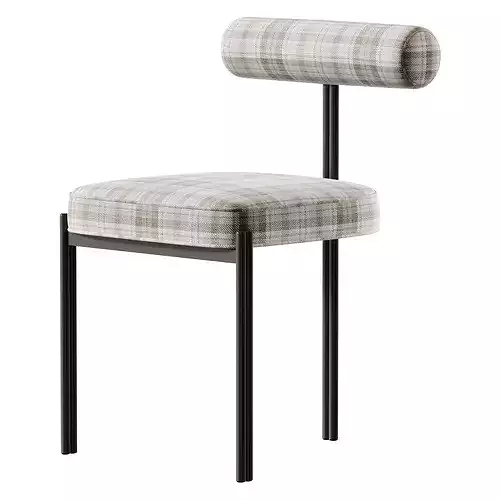 Glam Style Upholstered Dining Chair 3D model 7