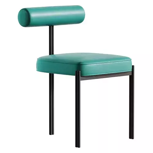 Glam Style Upholstered Dining Chair 3D model 5