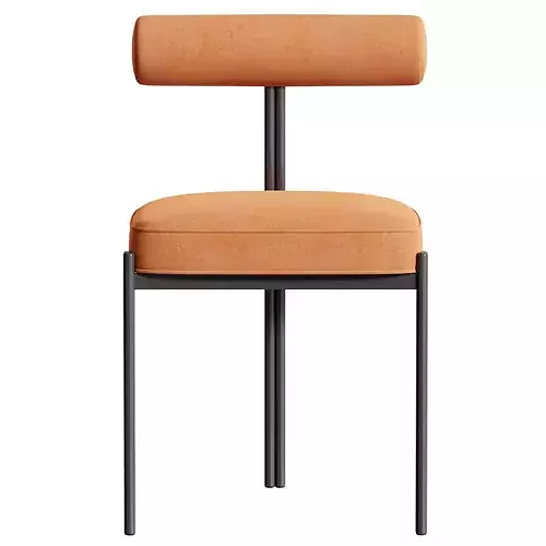 Glam Style Upholstered Dining Chair 3D model 3