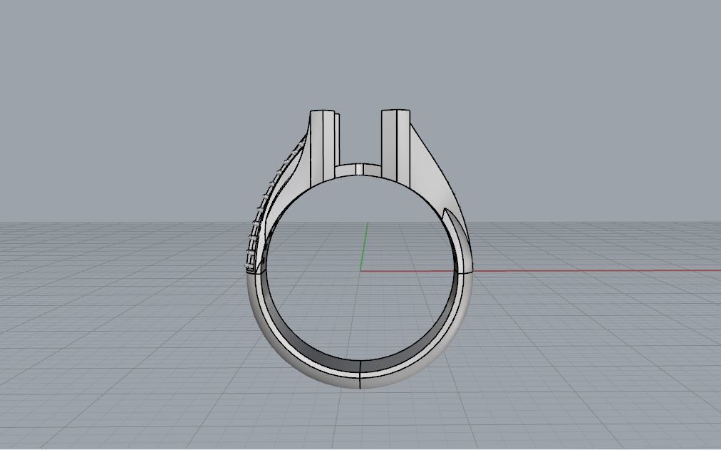 Round Garnet Ring01 3D print model_4