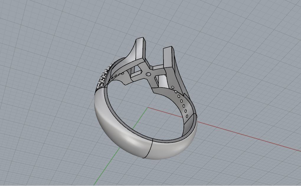 Round Garnet Ring01 3D print model_3