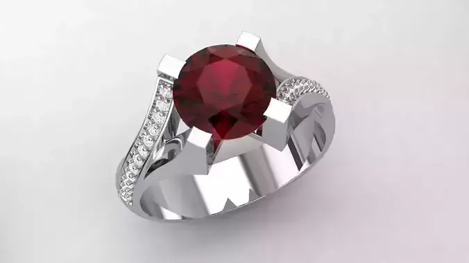Round Garnet Ring01