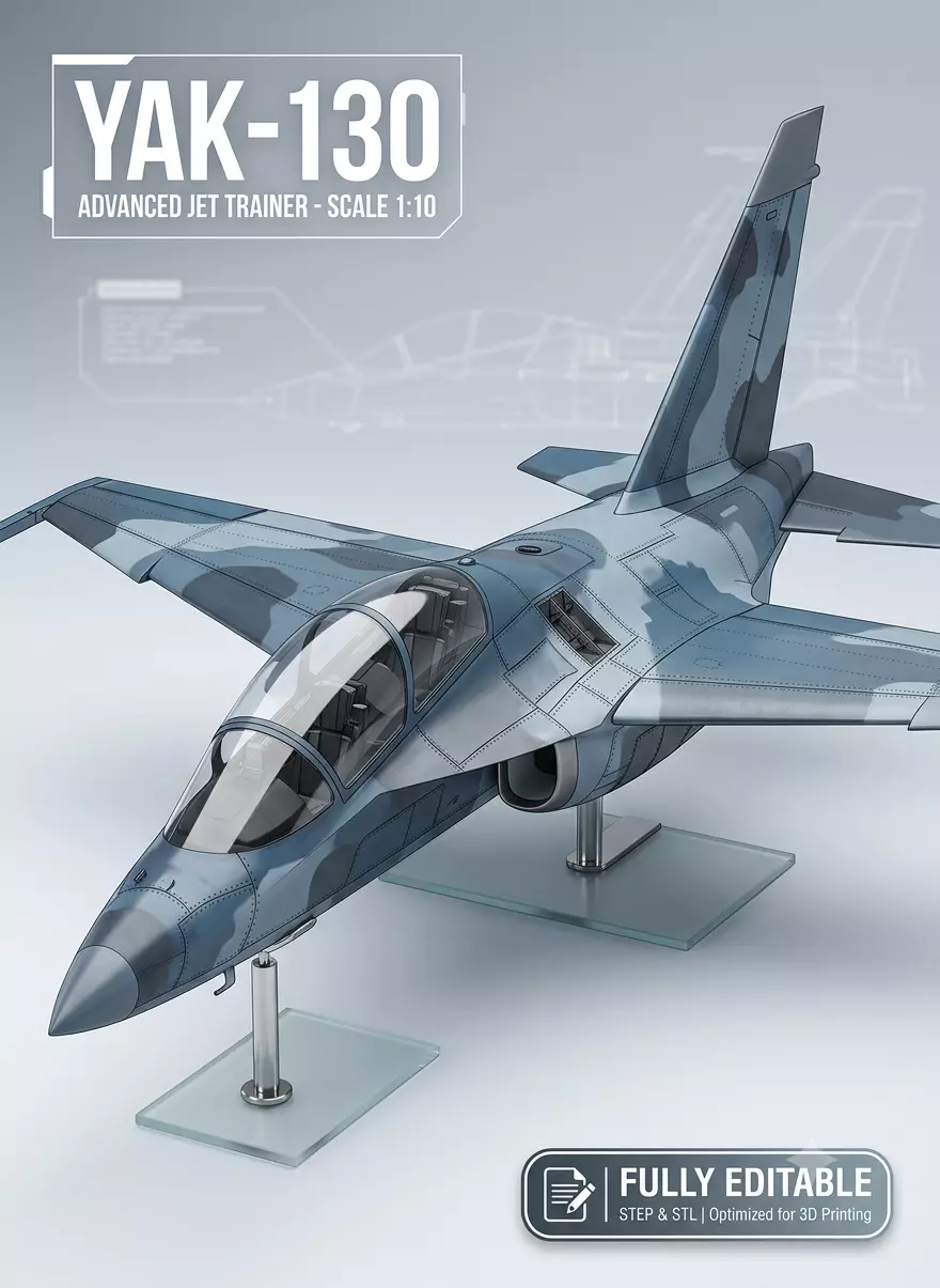 1to10 Yak130 RC Jet High End Parametric CAD STEP STL Pack 3D print model